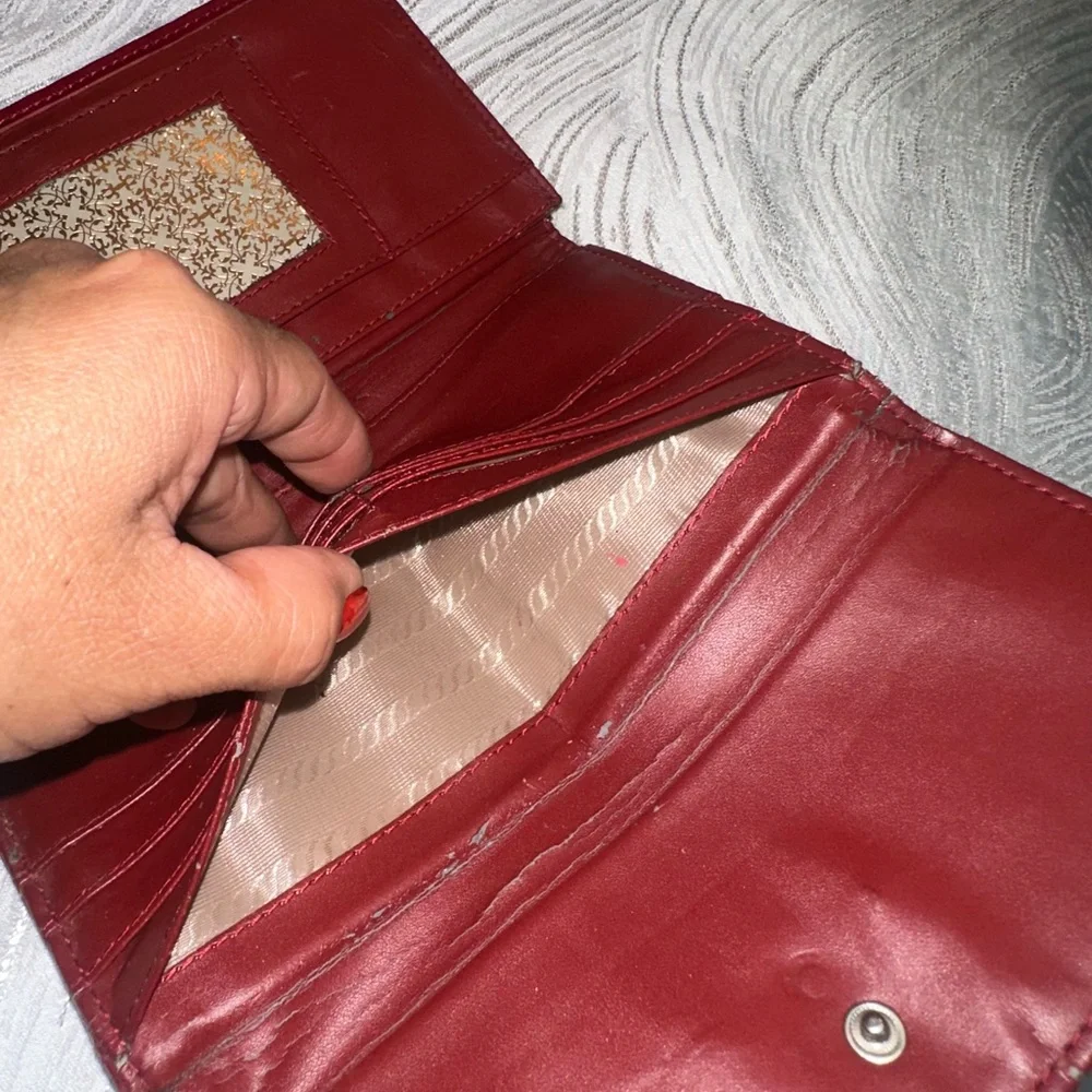 Prada Burgundy Crocodile-Embossed Leather Wallet - Picture 7 of 11